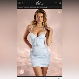 OhPolly 	
SATIN CORSET MINI DRESS IN BLUE
Size: 8